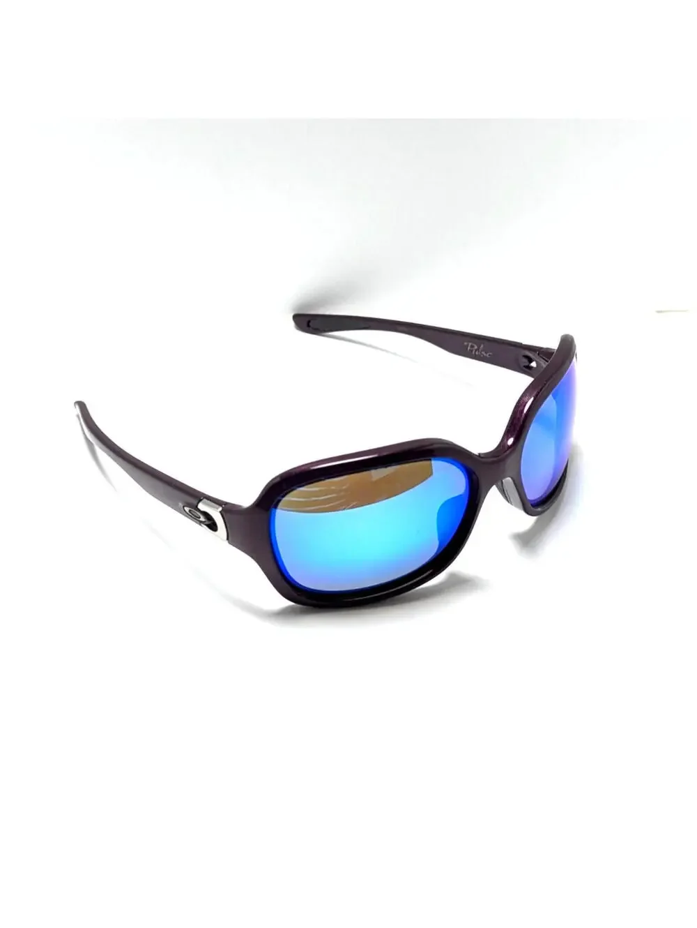Oakley Pulse OO9198 Blue Mirrored Lens Dark Purple Wraparound Unisex Sunglasses